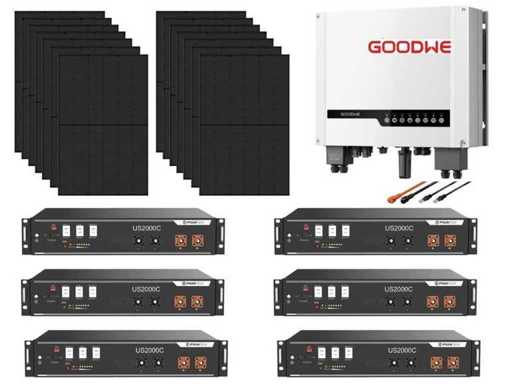 Set van 14 full black zonnepanelen (455 wp) - hybride omvormer - 14,4 kWh batterij