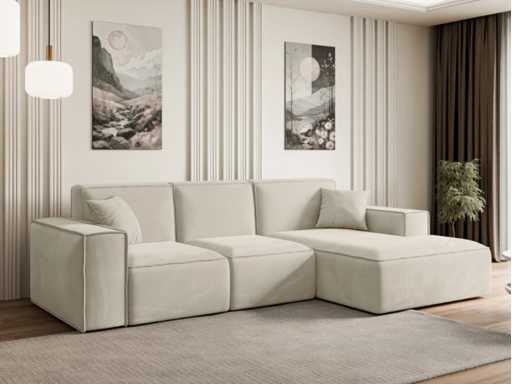 Rechtshoek bank - Beige Velvet