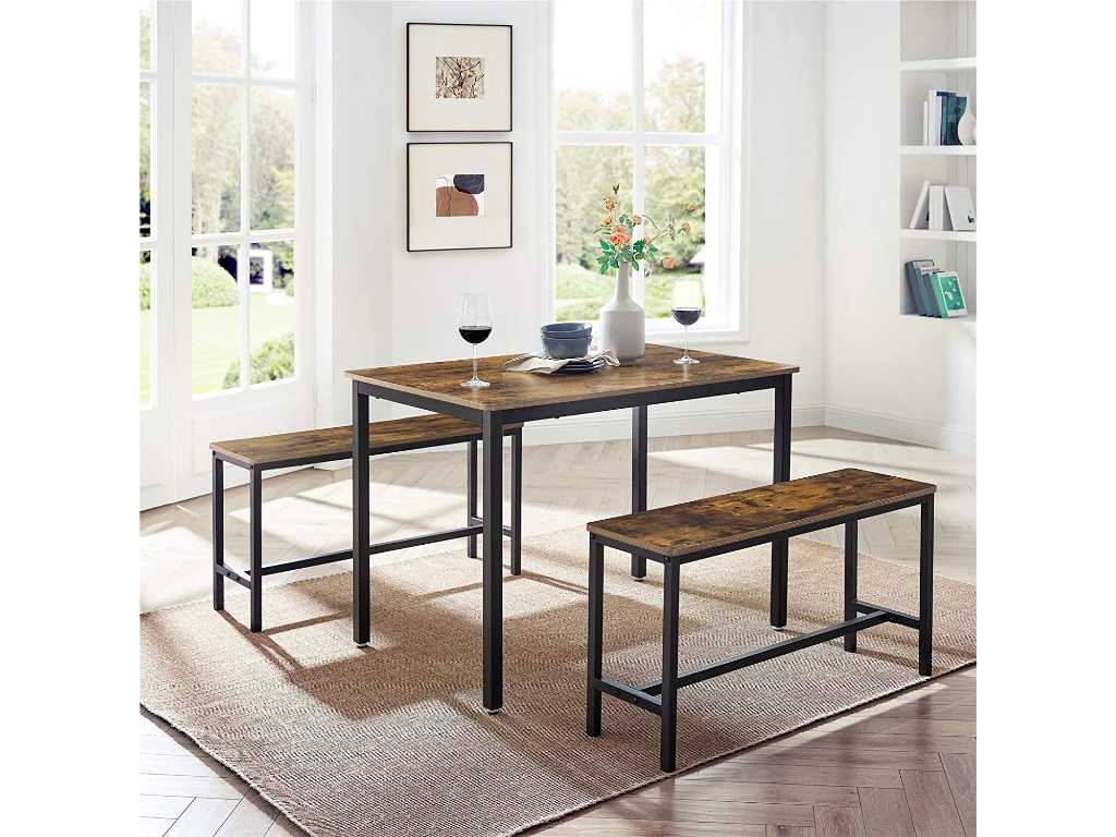 Dining Table & Benches Set