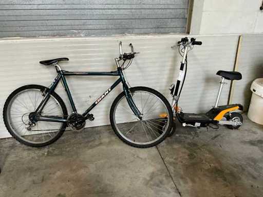 Bicicletă montană gigant / planor + scuter electric