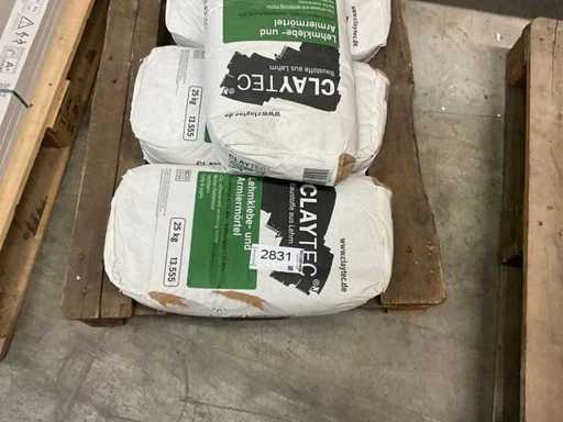 Claytec Clay Plaster Plaster System Adhesive and Reinforcement Mortar 5 sacchi da 25 kg ciascuno