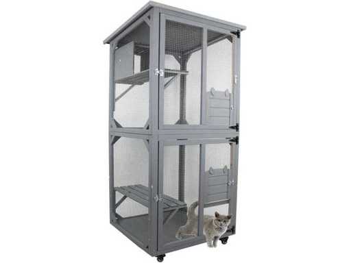 MaxxPet 88049 Kattenkooi - kattenvolière - 82x80x180cm