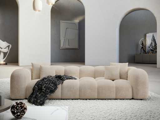 Canapé 4 places - velours crème