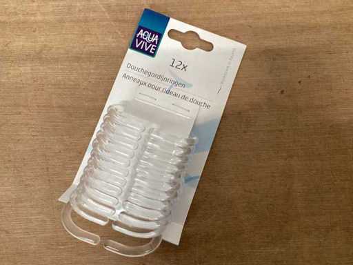 Pierścienie do zasłon prysznicowych Aquavive PVC, zestaw 12 elementów (540x)