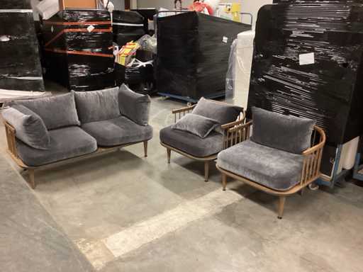 1x Sofa set 2 seater and 2 armchairs