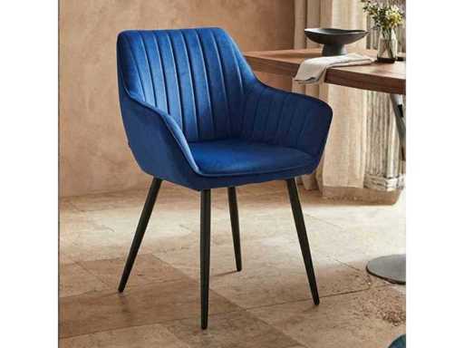 Set of 4 Dining Chair Tub with armrest Blue