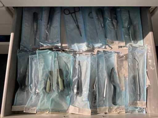 Partij tandheelkundige instrumenten en verbruiksmaterialen