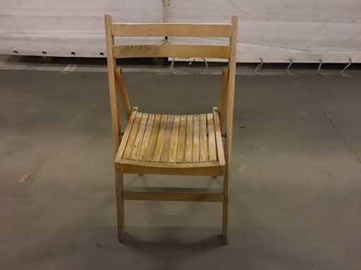 Sedia pieghevole in legno (50x) con schienale arrotondato
