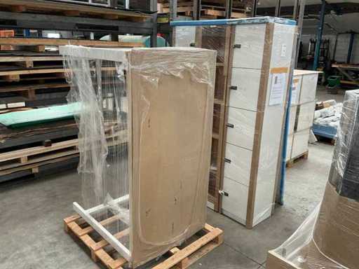 Compartment cabinets and shelving unit with high table