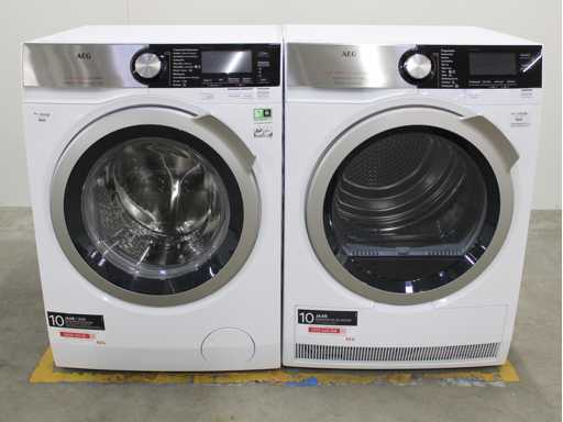 AEG 9000 Series | Lavamat SoftWater Technology Washing Machine & AEG 9000 Series | Lavatherm FiberPro System 3DScan Technology Tumble Dryer