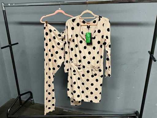 Rochie tunica de petrecere Betsy / colanți Big Dot-Cream Îmbrăcăminte