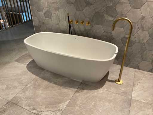 Arcqua - Cali - Gegossener Marmor - Freistehende Badewanne 174 x 78 cm