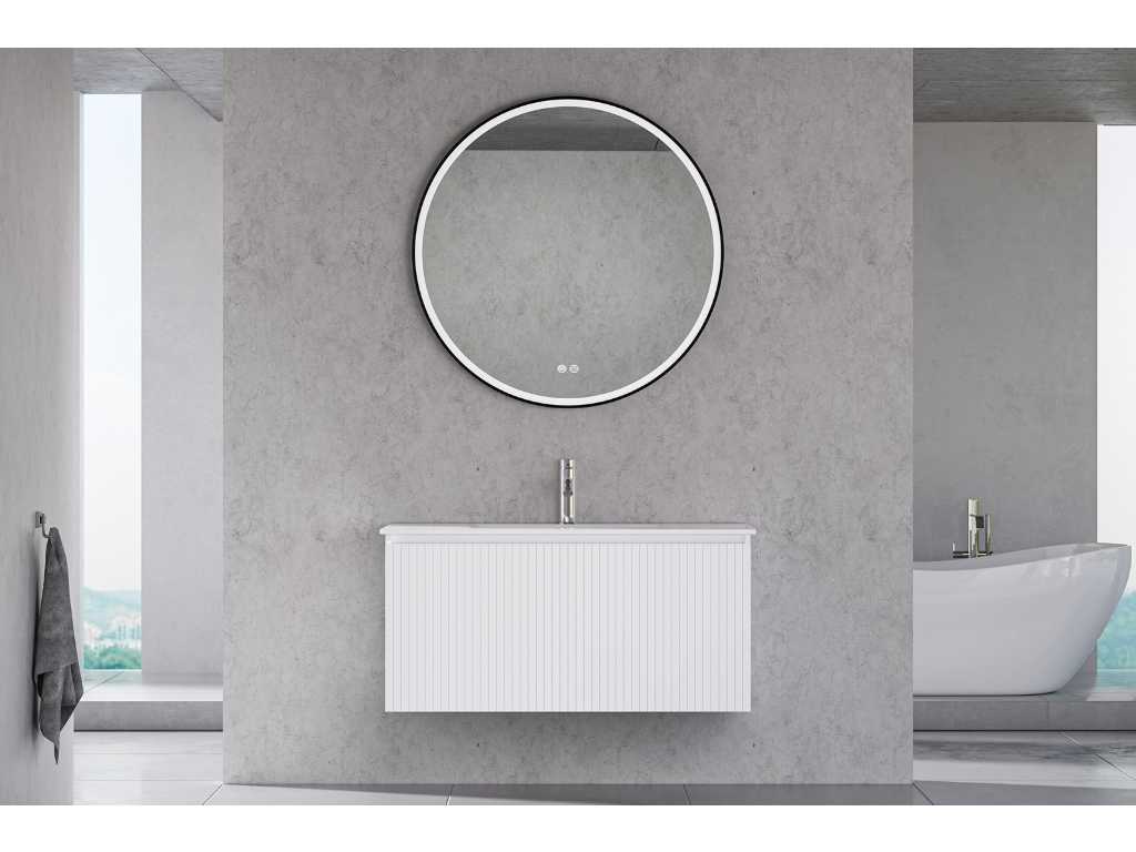 Karo - 64.0029 - Ensemble de meubles de salle de bains avec lavabo avec miroir LED.