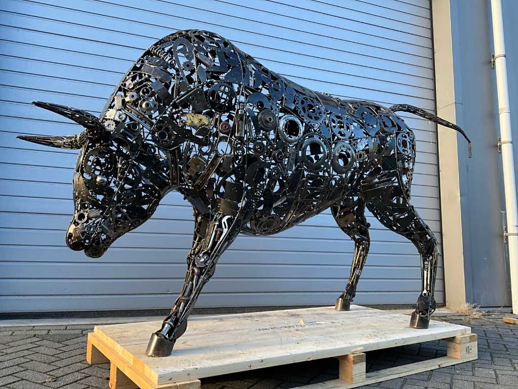Garden statue bull