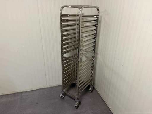Carrello a scaffale in acciaio inox (2x)