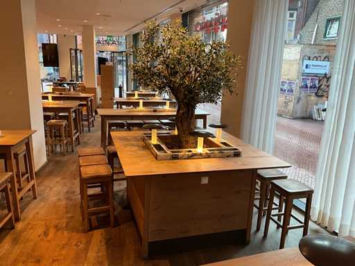 Hutten - Bartafel met marmeren opbouw, verlichting & boom