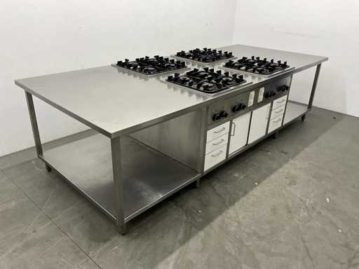 Isola cucina in acciaio inox