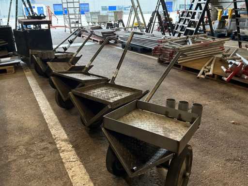 Stainless steel transport carts (6x)