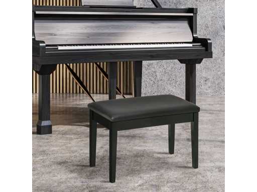Piano bench with upholstered seat, solid wood legs
