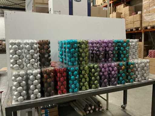 Série de différentes boules de Noël D7cm 24/tube incassable/sans couture (70 tubes)