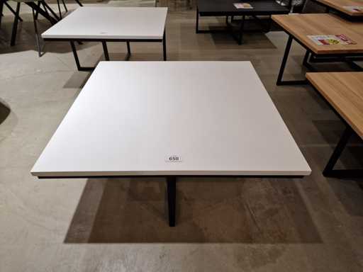 Table basse Castle-Line Tygo Chêne 80 x 80 cm Carré blanc