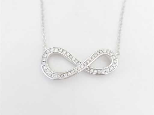 Witte infinity ketting met briljanten