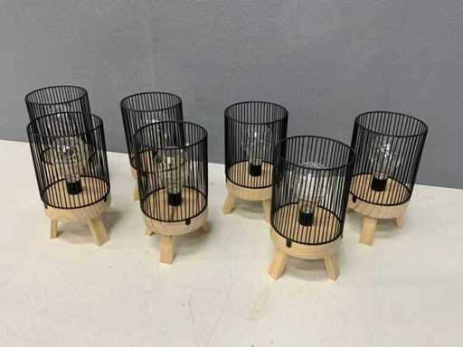 Lampă de masă cu lumină LED din lemn (7x)