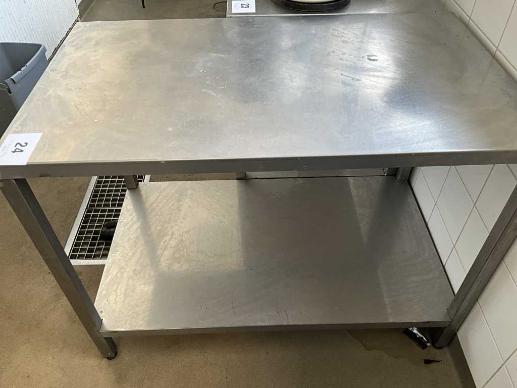 Stainless steel work table size approx. 120 x 70cm