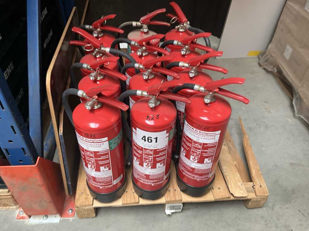 12 DOKA 6 kg rapid fire extinguishers.