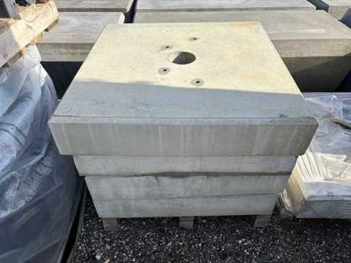 Funderingsblok - Grijs - 80 x 80 x 15 cm (4x)