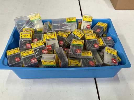 Rotadrill Assorti diverse schroeven RVS en verzinkt (100x)