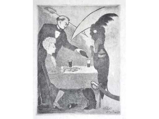 Léon SPILLIAERT - Les flèches et la faux - gravure