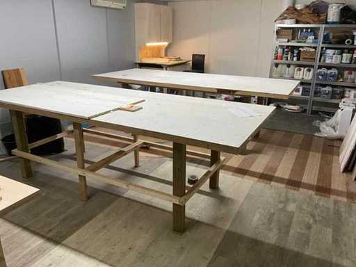 Tavolo da lavoro in legno (2x)