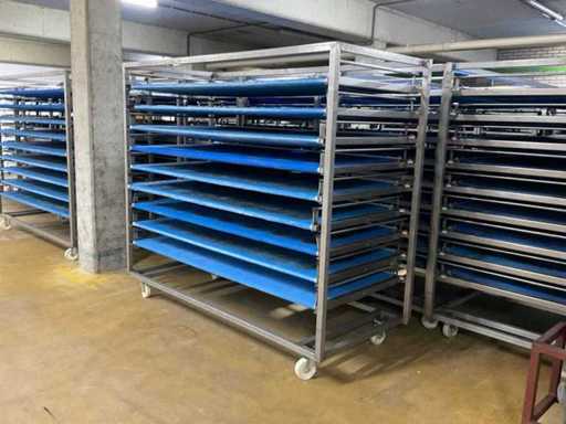 Stainless steel oven trolley (2x)