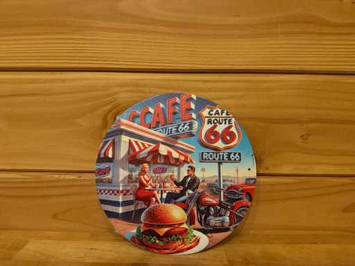 Metal advertising sign round 20cm