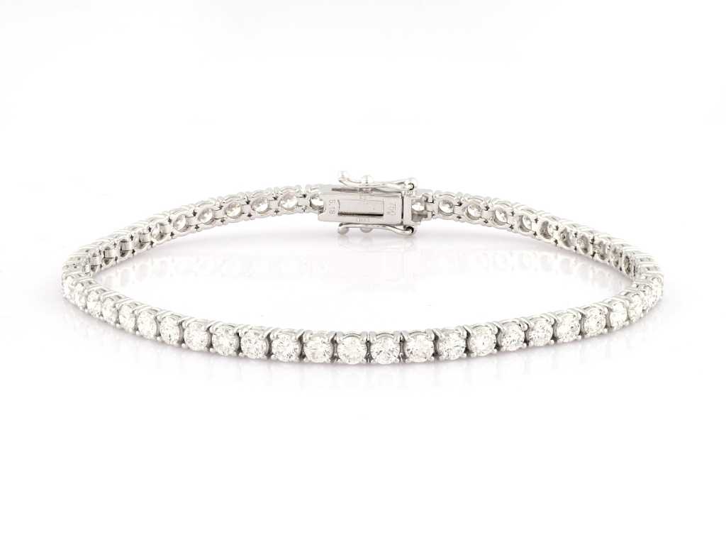 Bracelet en or blanc 18 carats avec diamant de laboratoire de 5,20 carats