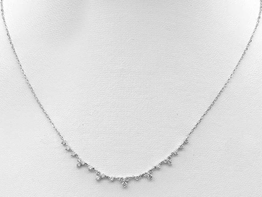 18 KT White gold Necklace with Pendant With 0.51Ct Natural Diamonds