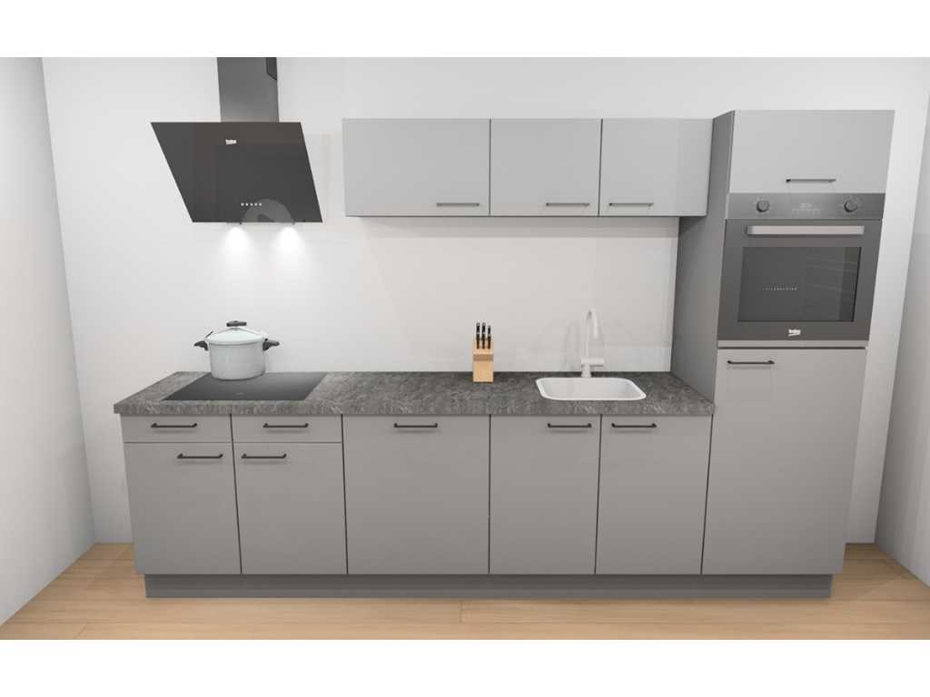 Häcker Concept130 - Uno pearl grey - Kitchen layout