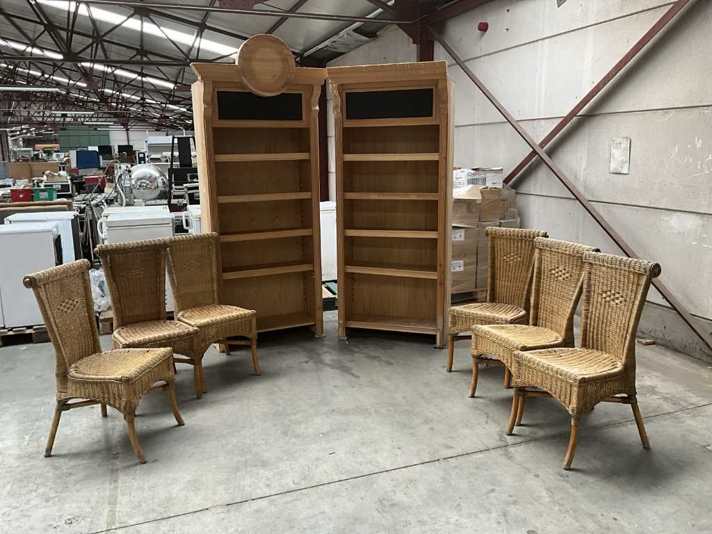 2x Armoire en bois + 6x Chaise