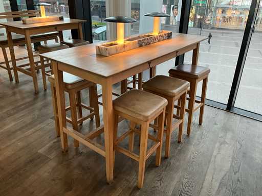 Hutten - Masă de bar cu 6 scaune de bar