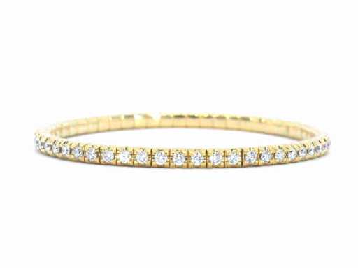 Gouden armband met briljant geslepen diamanten en onzichtbare sluiting