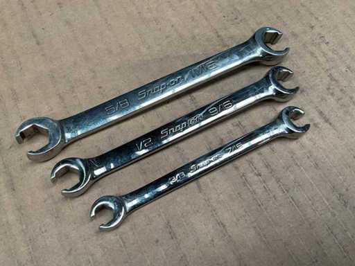 Klucze obramkowe z otwartym końcem na zatrzaski (3x)