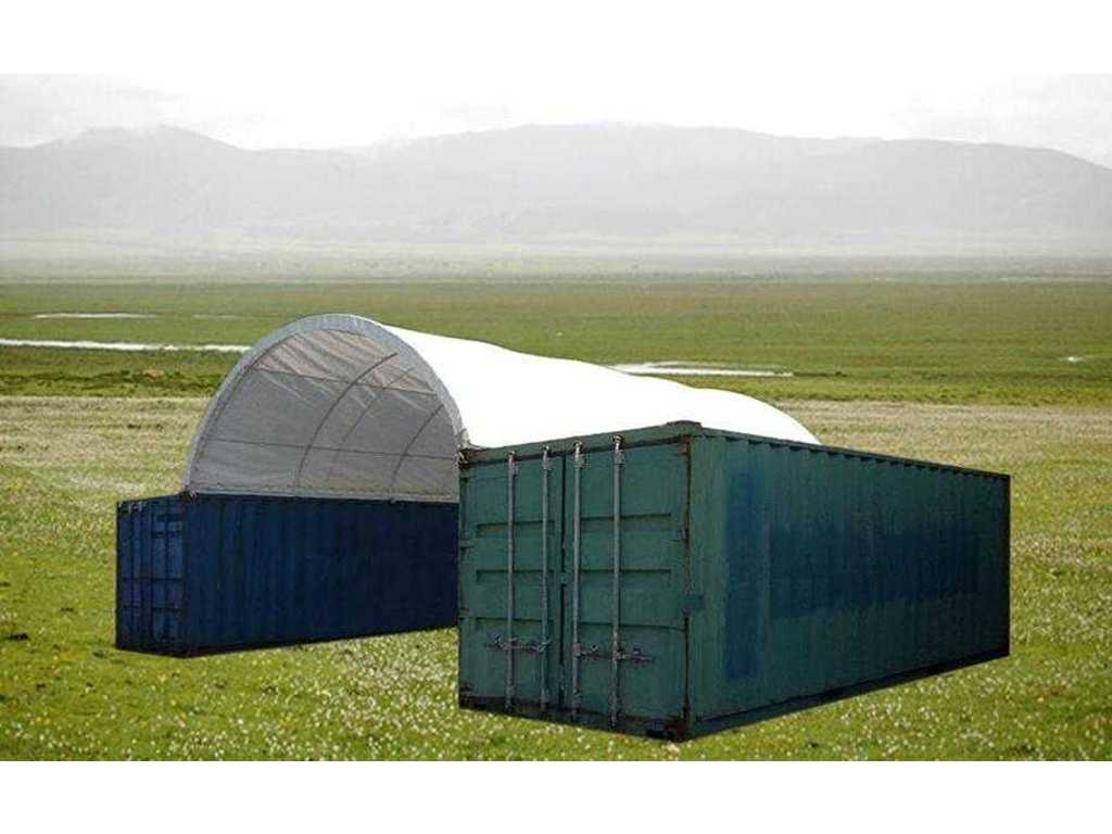 2024 - Easygoing  - (6x12x2 meter) - Shelter overkapping / tent tussen 2 containers C2040