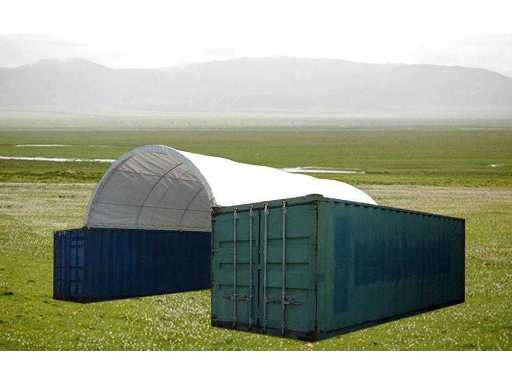 2025 - Easy-Going (6x12x2 meters) - Shelter shelter / tent between 2 containers C2040