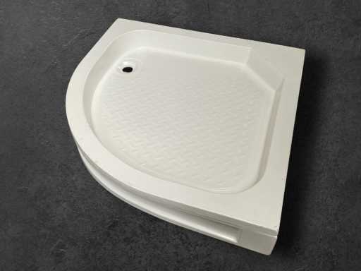 Tava de duș albă 90x90x15 cm cu panoul frontal și picioare