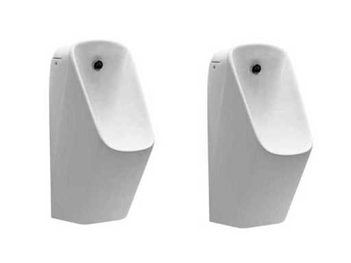 2x Mawialux urinal with automatic flush gloss white