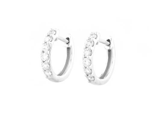 Boucle d’oreille en or blanc 14 nuds avec diamant naturel