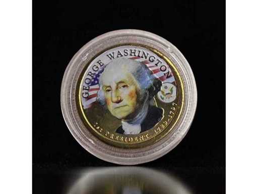 George Washington USA Präsident 1 Dollar Freiheitsstatue Gedenkmedaille Gratis EU-Versand