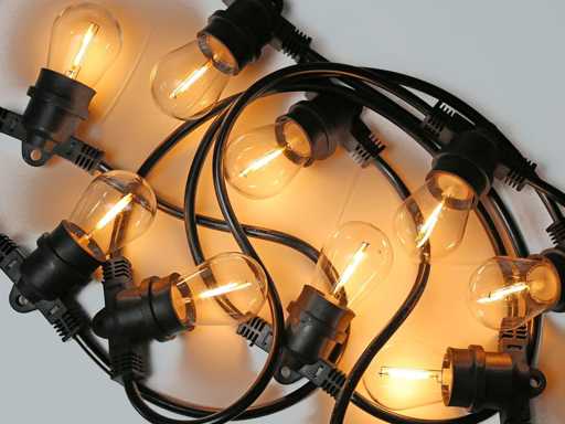 10 meter E27 Waterdicht Prikkabel koppelbaar(6x)