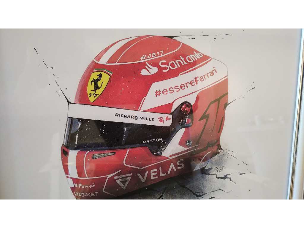 Ferrari formule 1 helm lithografie